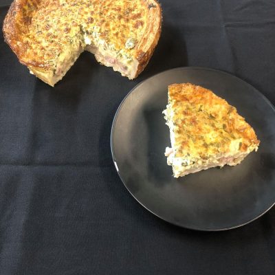 QUICHE, Ham & Spring Onion