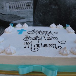Gateau, Baptism i